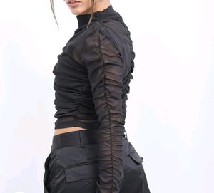 Black Mesh Top With Inner