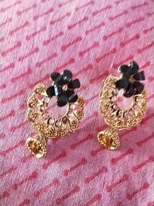 Black And Golden Earrings
