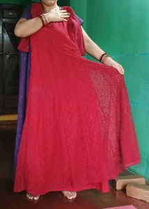 Red Fit and Flare Maxi Dress