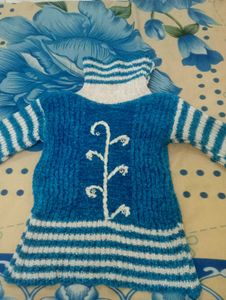 Hand-knitted Blue Sweater