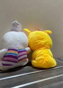 🧸 Set of 2 Adorable Plush Toys for Sale 🐰🐻💛