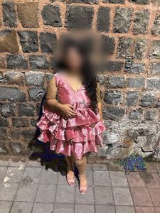 Pink Ruffled Party Dress