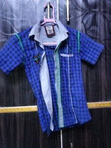 Boys’ Blue & Black Checkered Shirt