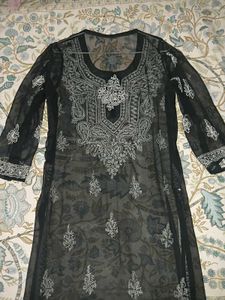 Beautiful Partywear black kurti with inner