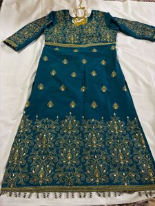 Teal & Gold Salwar Kameez Set