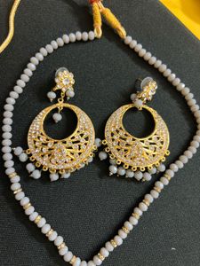 Grey Moti Jewellery Set