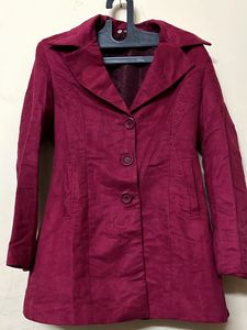 Burgundy buttoned coat