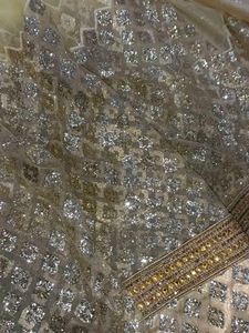 Cream Colour Half N Haf Saree..