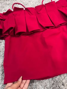 Red Ruffle Top