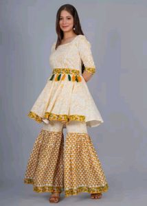 Block Printed sharara Kurta Set