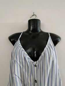 White With Blue Striped Top (Women&#39;s)