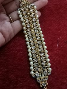 Heavy Pearl And Stone Bracelet