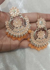 Peach Floral Earrings