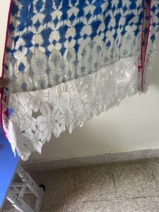 Pakistani Lace Kurti With Kundan Button