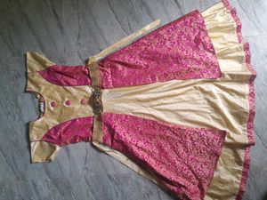 Elegant Pink &amp; Cream Dress
