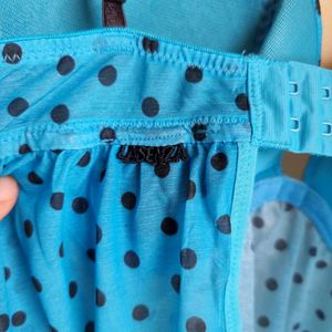 La Senza Blue Polka Dot Babydoll – Size M