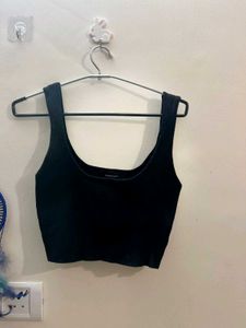 Topshop Black Ribbed Tank Top