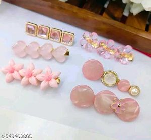 Pink Hair Clip Set