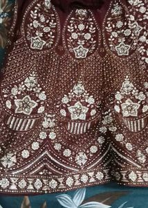 Maroon embroidery xxl readymade dress