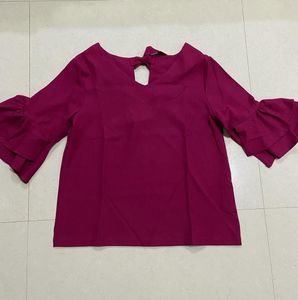 HEY Brand Magenta Bell Sleeves Top
