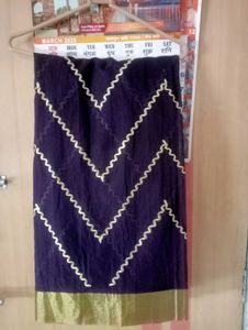 Black &amp; Gold Saree with Blouse