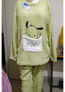 New Cute Green soft woolen night suit
