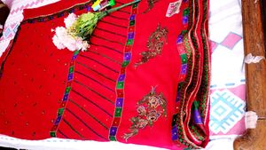 New Red Kurta Set With Free Sare