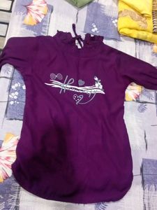 Purple Graphic Print Top(Xl)