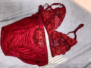 Net Lace Lingerie Set - Size 34 To 40 (Only One)