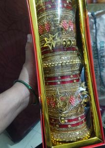 Red & Gold Bridal Chura Bangle Set