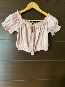 Dusty Pink Colour Off Shoulder Top(S)