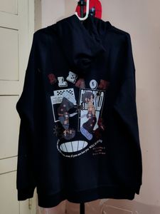 💥BUY1GET1💥 IMPORTED MENS Black graphic print hoodie.