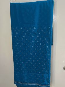 Blue Embellished Saree