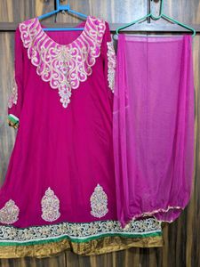Pink Embellished Salwar Kameez