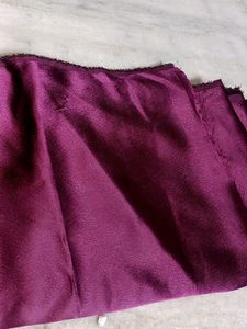 pure Wine  shining Satin Fabric 5 mtr