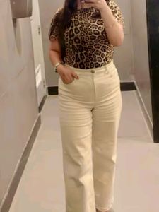 Beige/White Jeans