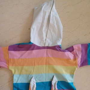 Cute Rainbow Bunny Hoodie from Beijing, China