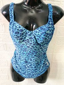 Blue Leopard Print Sexy Bodysuit Fits For S &amp; M