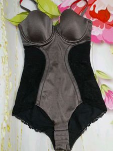 (1128)Satin & Lace Bodysuit