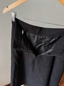 Black Jacquard A-Line MIDI Skirt