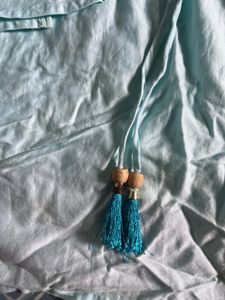 Light Blue Embroidered Top