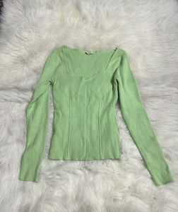 Mint green Sweetheart Neck top