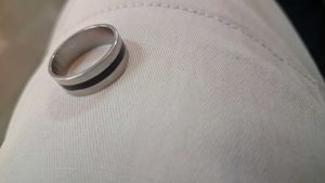 Stainless Steel Ring With Black Coted Substance