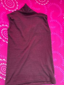 Burgundy Sleeveless Top (Size M)