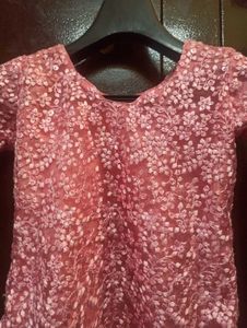 Pink Floral Lace Dress