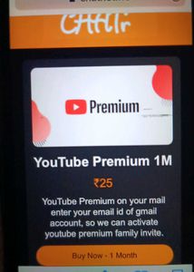 YouTube Premium 1 Month - ₹25