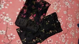 Elegant Black Embroidered Kurta Set