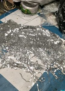 Cord Silver Fringe Belly Dance Hip Top Wrap Skirt