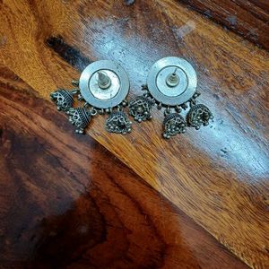 Oxidized German Silver Lord Ganesh Jhumka Earrings