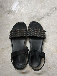 Black Woven Sandals
